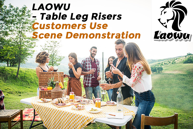 Folding Table Leg Risers – 4 Pack, Adjustable 3.6/6.77/10/13 Inch, Heavy Duty Steel, Indoor/Outdoor