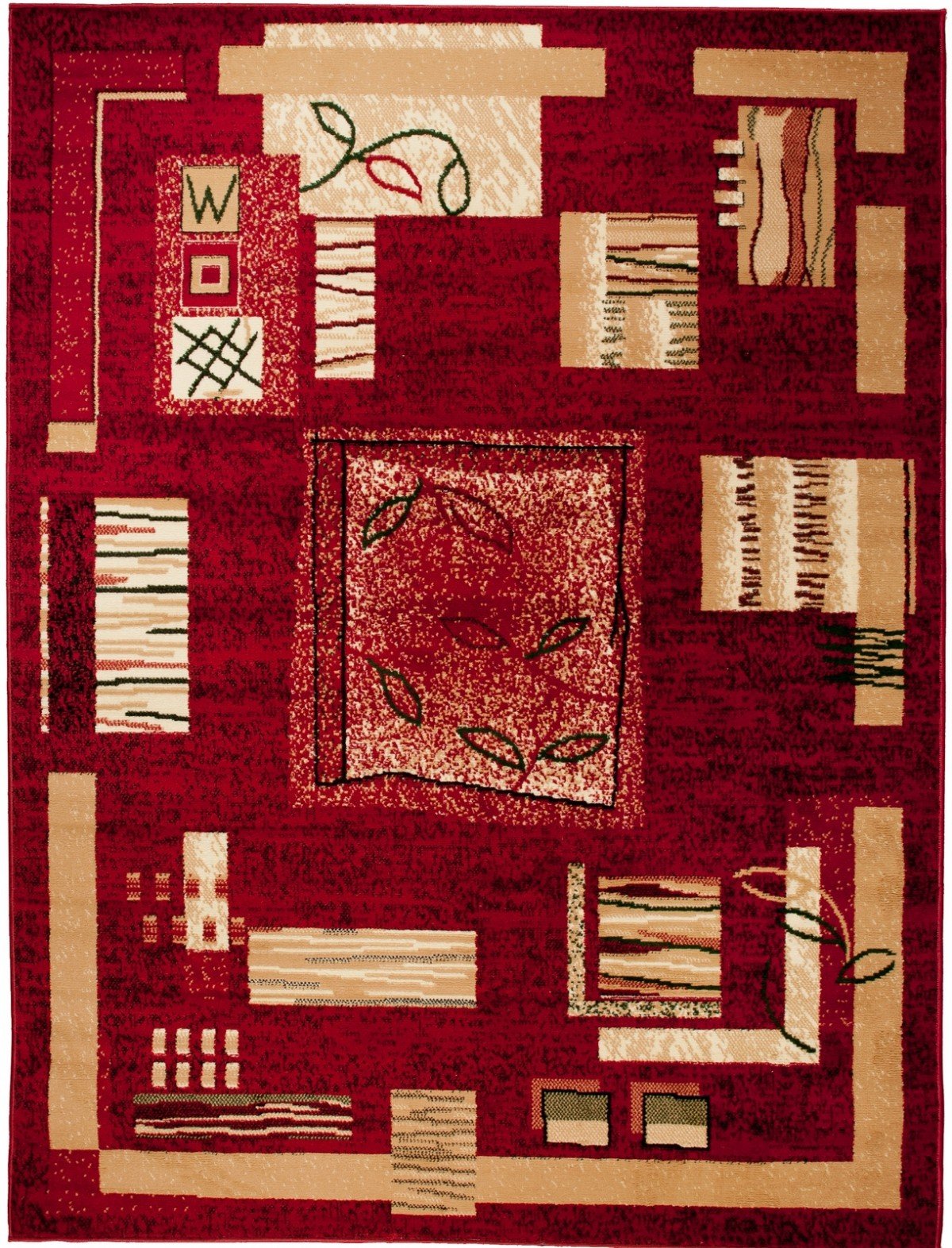 Carpeto Grand Tapis Salon 200x300cm Rouge Géométrique Rétro 90 Doux Élégant | Tapis pour Chambre Bureau Salle à Manger Anti-Allergène Chauffage au Sol Facile D'entretien Adapté aux Animaux Poils Courts
