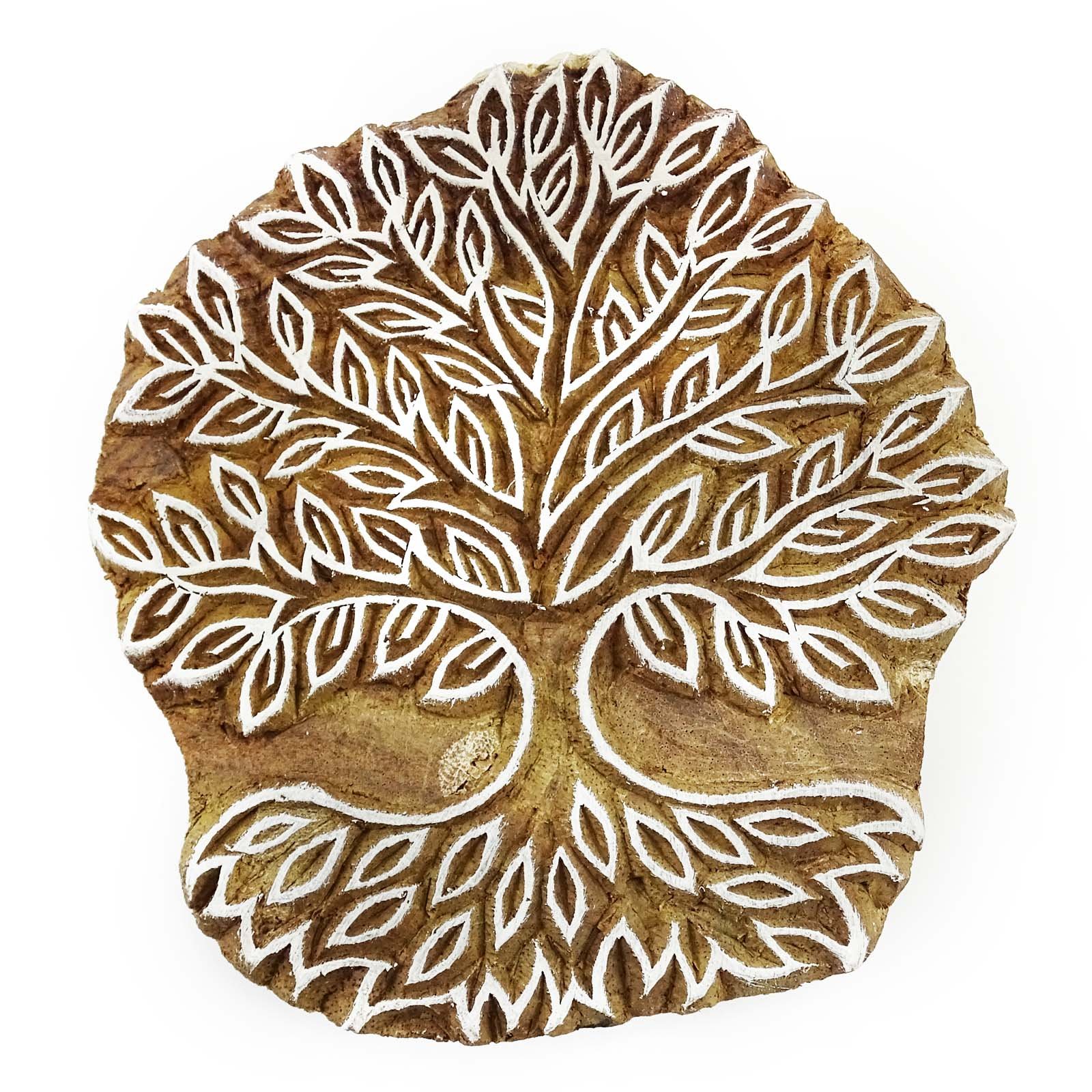 Wooden Printing Block Tree Art Hand Carved Pottery Printer Indian Stamp