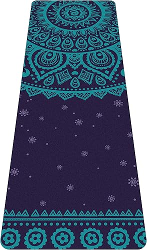 Cifupy Alfombrilla de yoga antideslizante de doble cara respetuosa con el medio ambiente, tapete de ejercicio de TPE con correa de transporte y