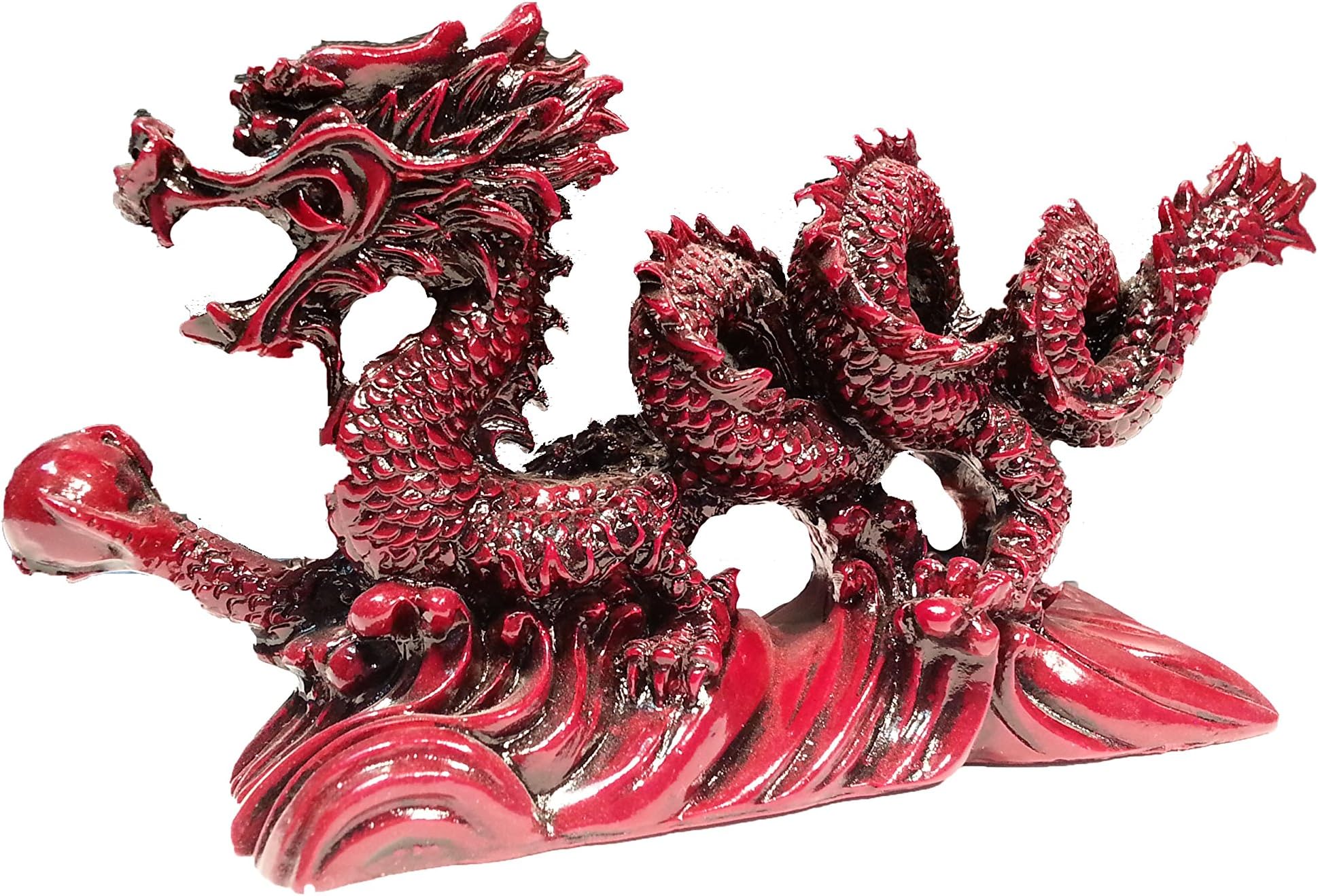 Chinese Feng Shui Red Resin Dragon Statue and Figurines and Sculptures and Collectibles