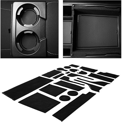 CupHolderHero for Ford Fusion Accessories 2017-2020 Premium Custom Interior Non-Slip Anti Dust Cup Holder Inserts, Center Console Liner Mats, Door Pocket Liners 22-pc Set (Solid Black)