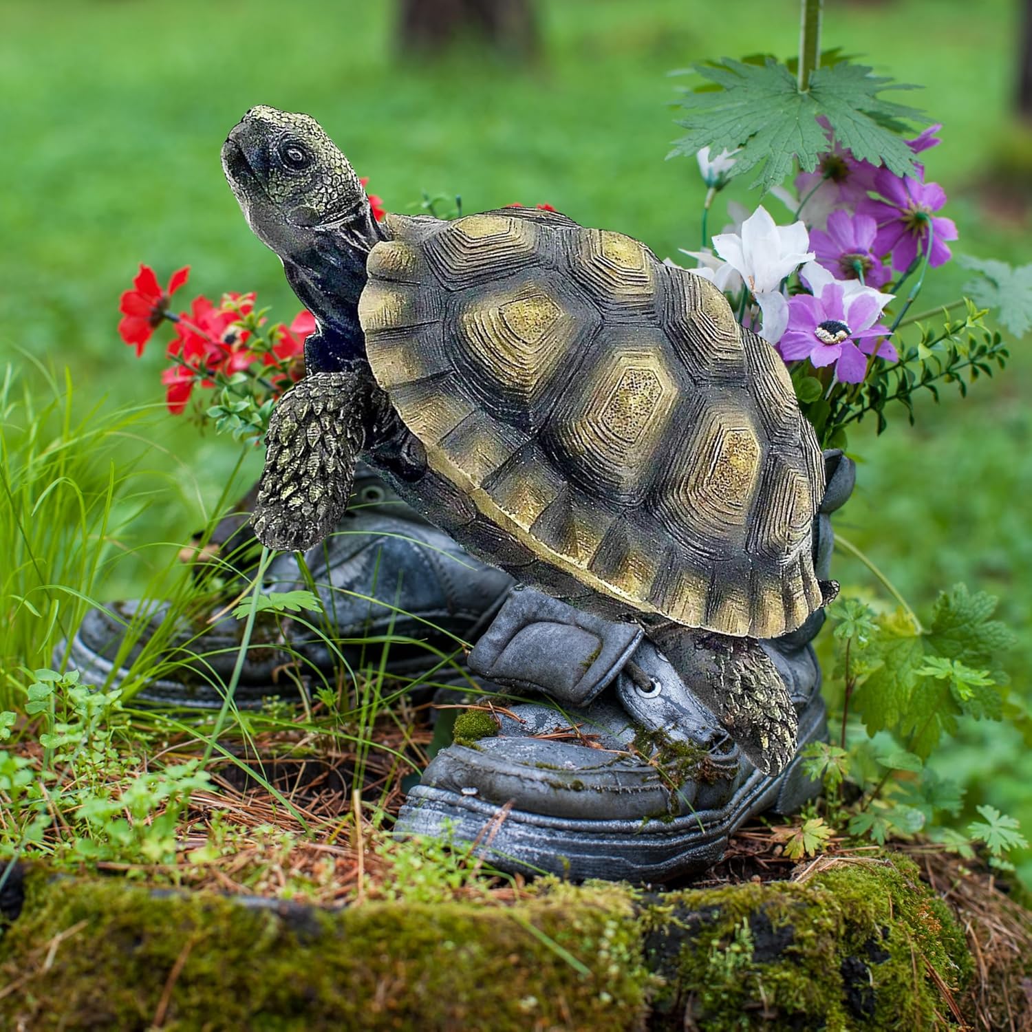 Bellaa Turtle Garden Sculptures Statues Home Decor Tortoise Realistic Cute Large Animal Gilbert Zen Garden Patio Lawn Yard Art Tanya Talia Galapagos Todd Outdoor Figurines 9 inch