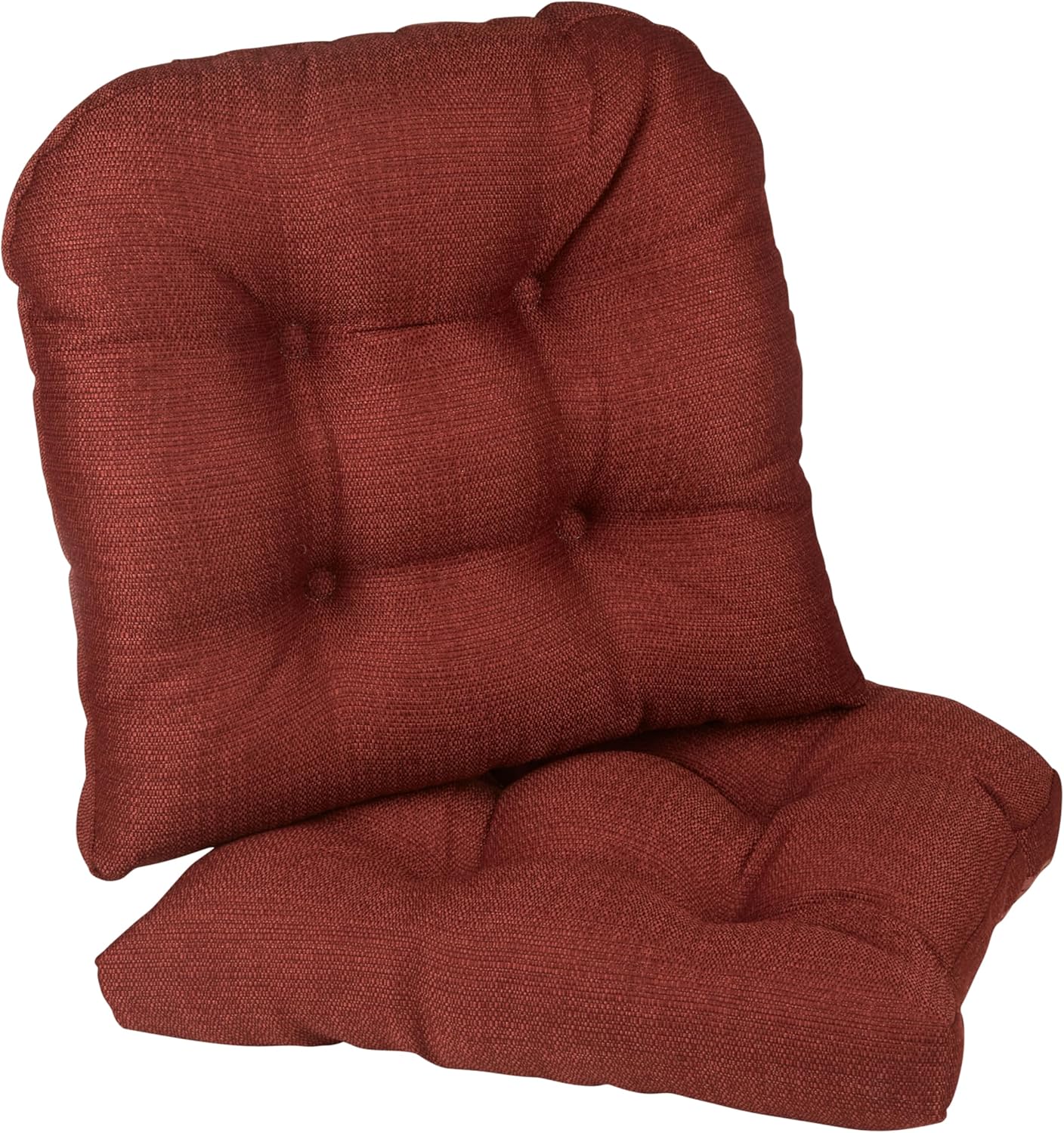 Klear Vu Gripper Overstuffed Universal Non-Slip Dining Chair Cushions for Kitchen Decor or Office Use, U-Shaped Skid-Proof Seat Pad, 15x15 Inches, 2 Count (Pack of 1), Solid Flame Red 2 Count (Pack of 1) Solid Flame Red