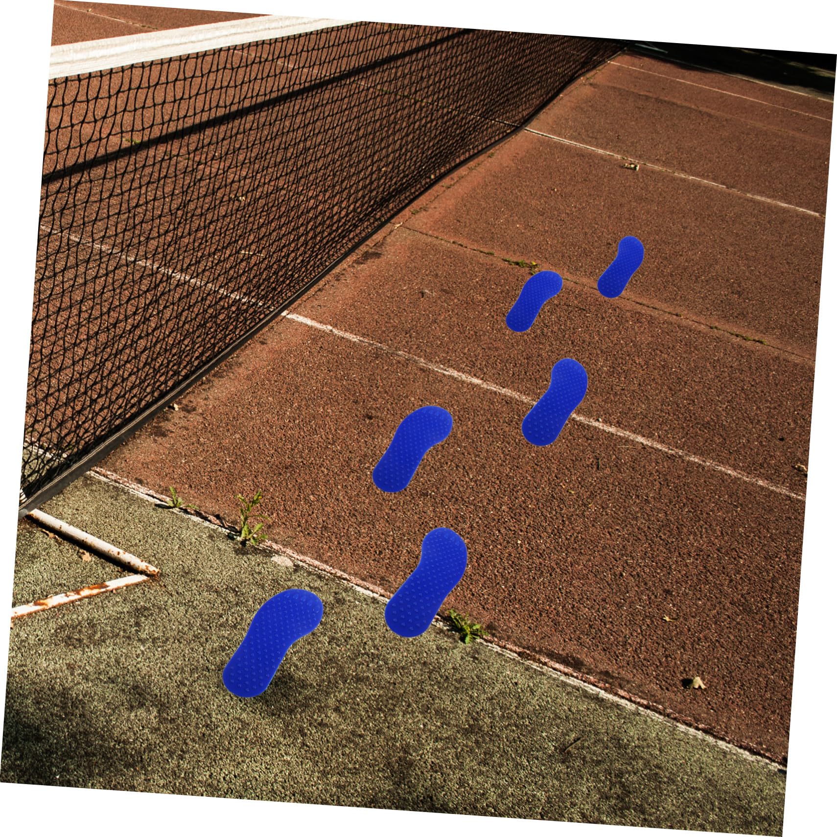 Mikikit Marqueurs de Sol en Forme de Pied 10 Pièces en PVC Solide et Faciles à Retirer pour Entraînement de Football en Intérieur et Extérieur Terrain de Tennis Style Aléatoire