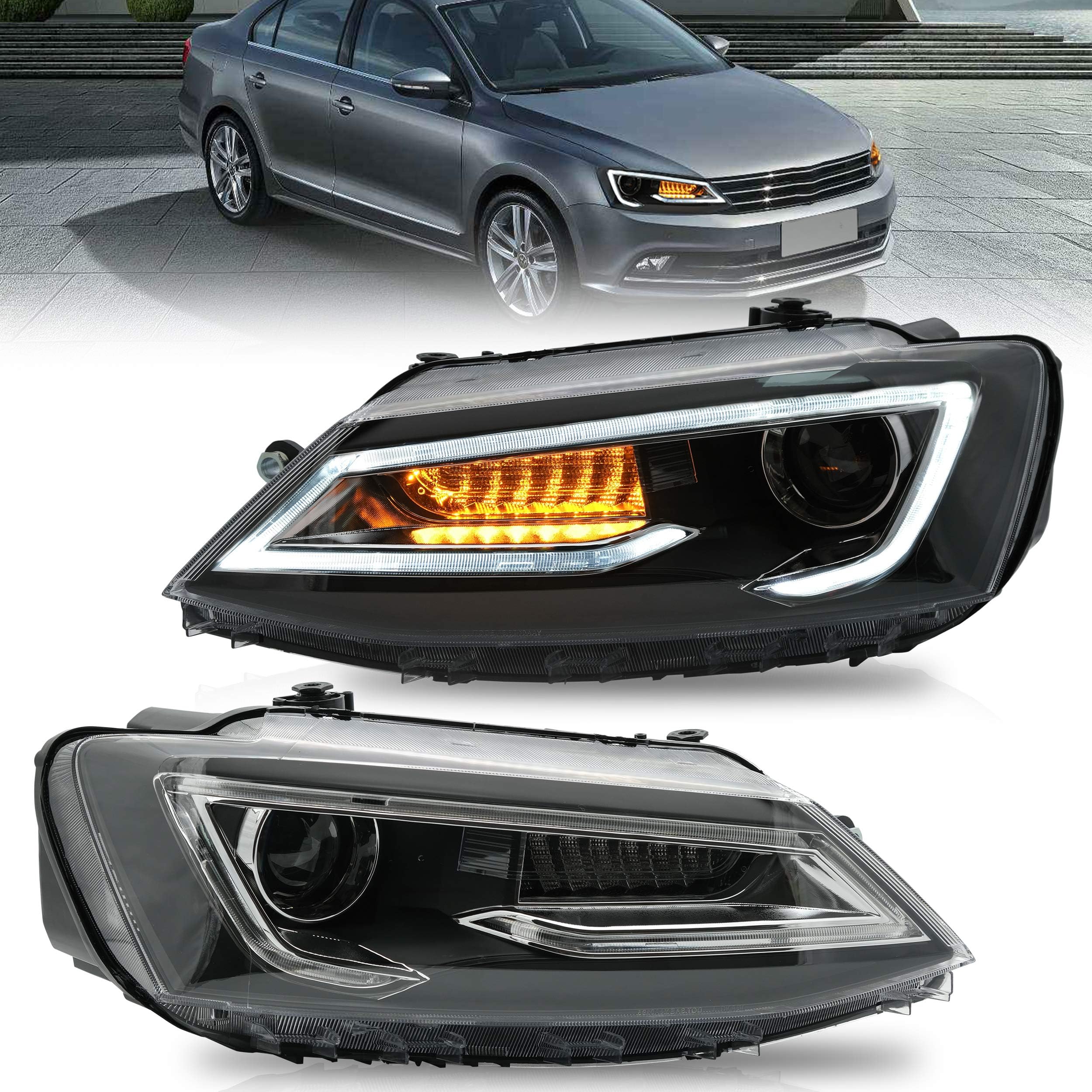 Headlight Assembly Fit for 2011-2018 Jetta 6th, Regular