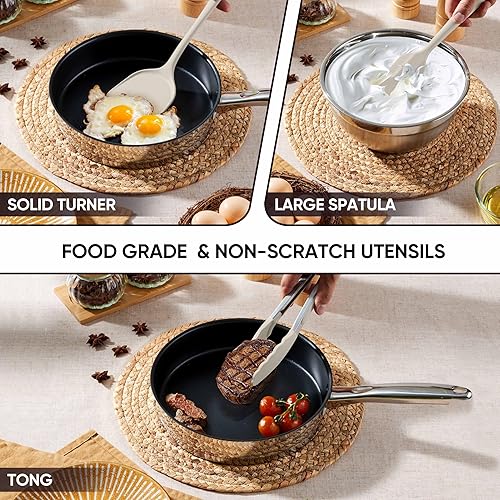 Miniatura 8 de Herogo Juego de utensilios de cocina de silicona, juego de utensilios de cocina de 7 piezas, herramientas de cocina resistentes al calor, espátula