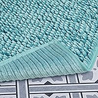 Vista 4 de Laura Ashley Tapete de baño de felpilla con mantequilla, absorbente, lanudo y antideslizante, alfombra de felpa para bañera y fregadero, 2 piezas