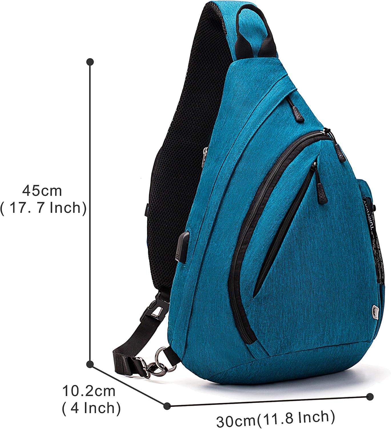 Water-Proof Sling bag/Crossbody Backpack/Shoulder Bag with USB Charging Port for Travel, Hiking, Cycling, Camping - Image 3