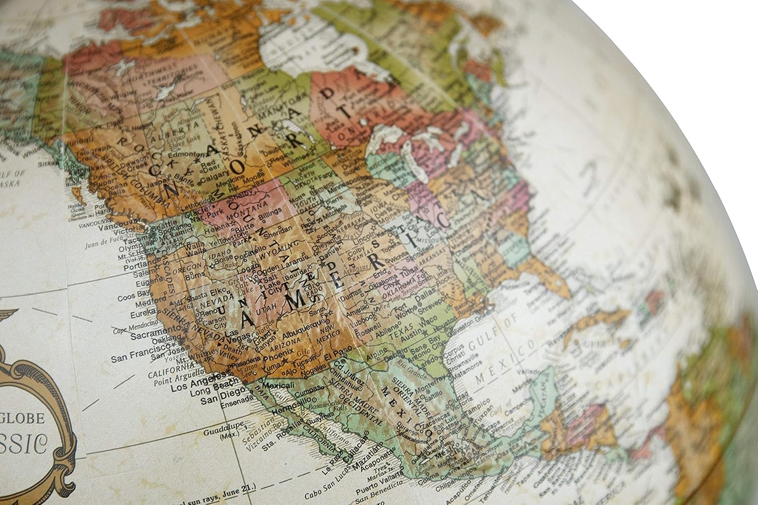 Replogle Globes Franklin World Globe, Antique Ocean, 12-Inch Diameter,Over 4,000 Place Names
