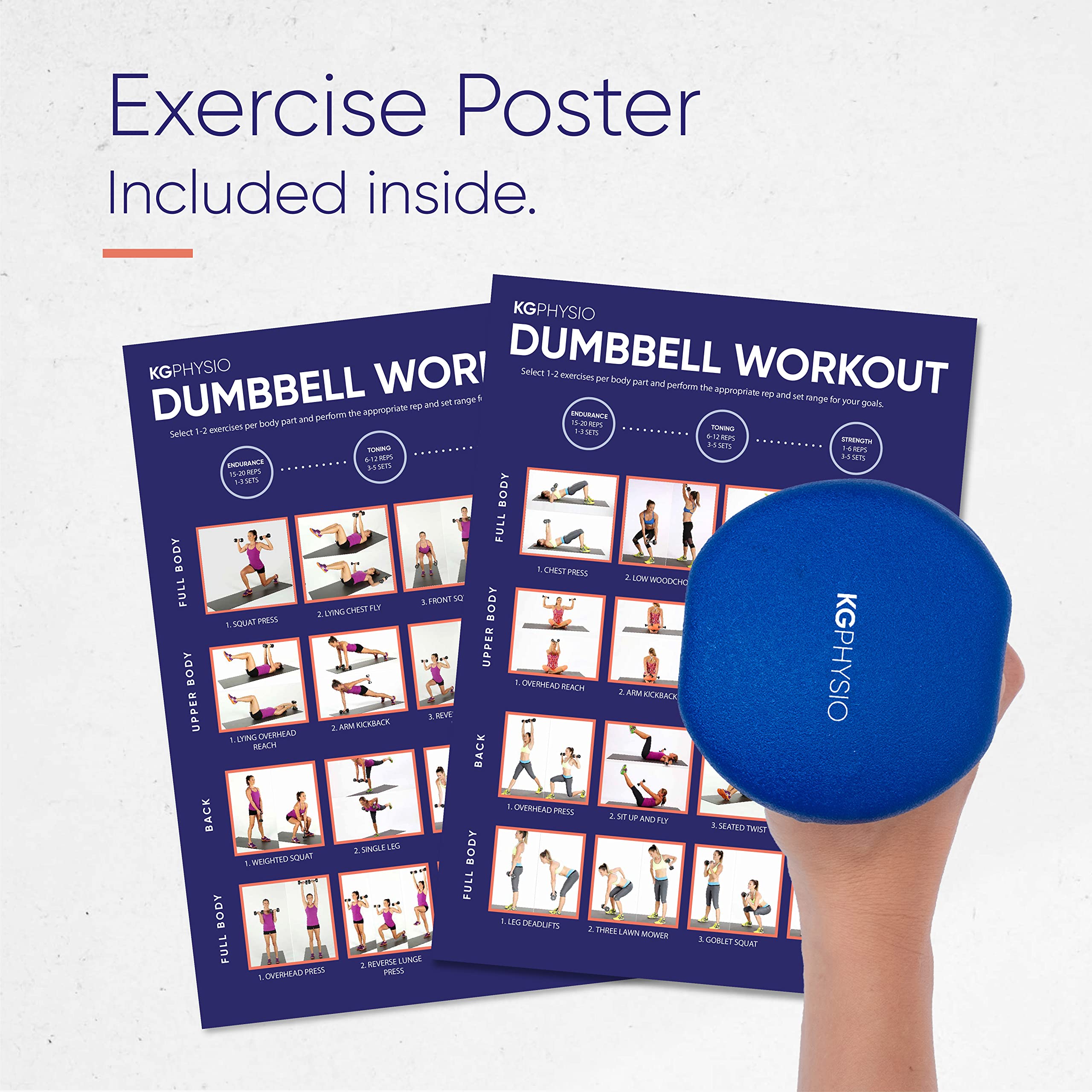 Buy KG Physio Dumbbells Set and A3 Poster with Exercise Examples
