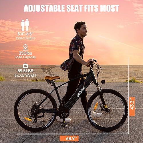 Miniatura 10 de Bicicleta eléctrica Core para adultos, batería extraíble integrada de 468 Wh, 350 W (pico 500 W), bicicleta de montaña sin escobillas, neumático de