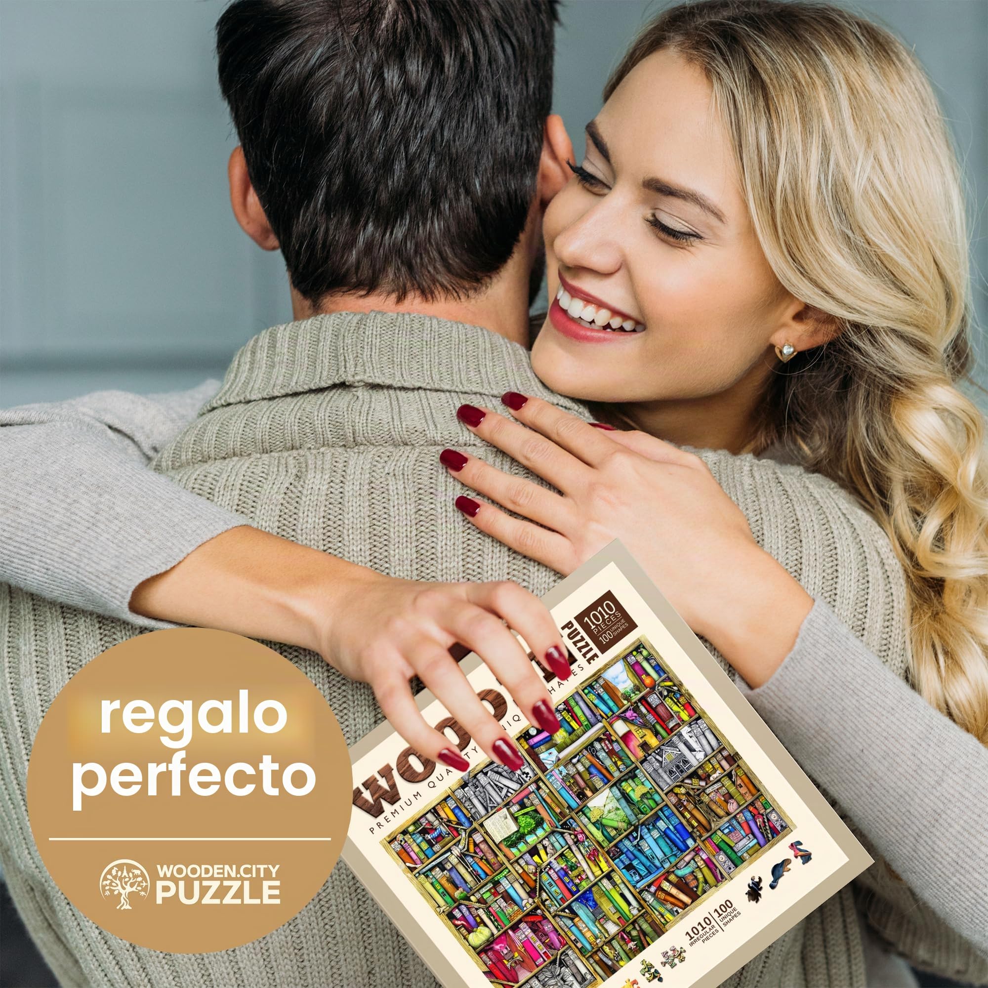 WOODEN.CITY Estantería Puzzle 1000 Piezas - Puzzle de Madera Adultos - Rompecabezas Madera Adultos - Dimensiones Ensamblado 51.9x37.5 cm - Fabricado en UE - Número de Elementos 1000 Piezas