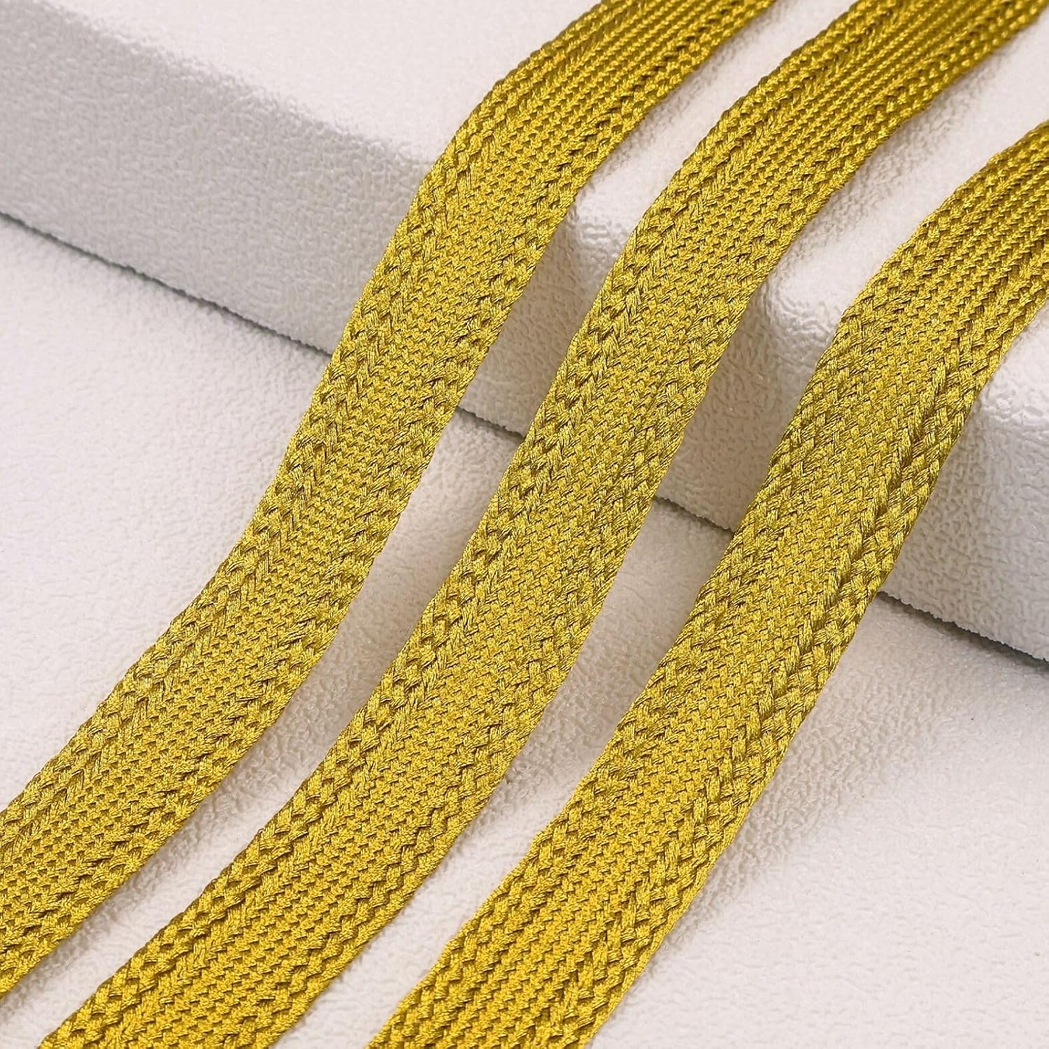 PEARLY JUN 20 Yards 2CM Gold Ribbon Jacquard Ribbon Trim Fabric Trim Embroidered Woven Fabric DIY Sewing Crafting Embellishments Clothing Home Decor Gift Wrapping