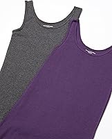 Vista 4 de Tienda Essentials - Camiseta ajustada sin mangas para mujer, paquete de 2