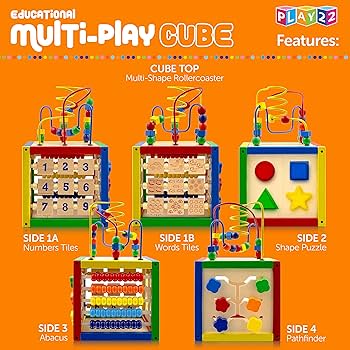 Play22 Activity Cube with Bead Maze - Engaging 5-in-1 Baby Toy