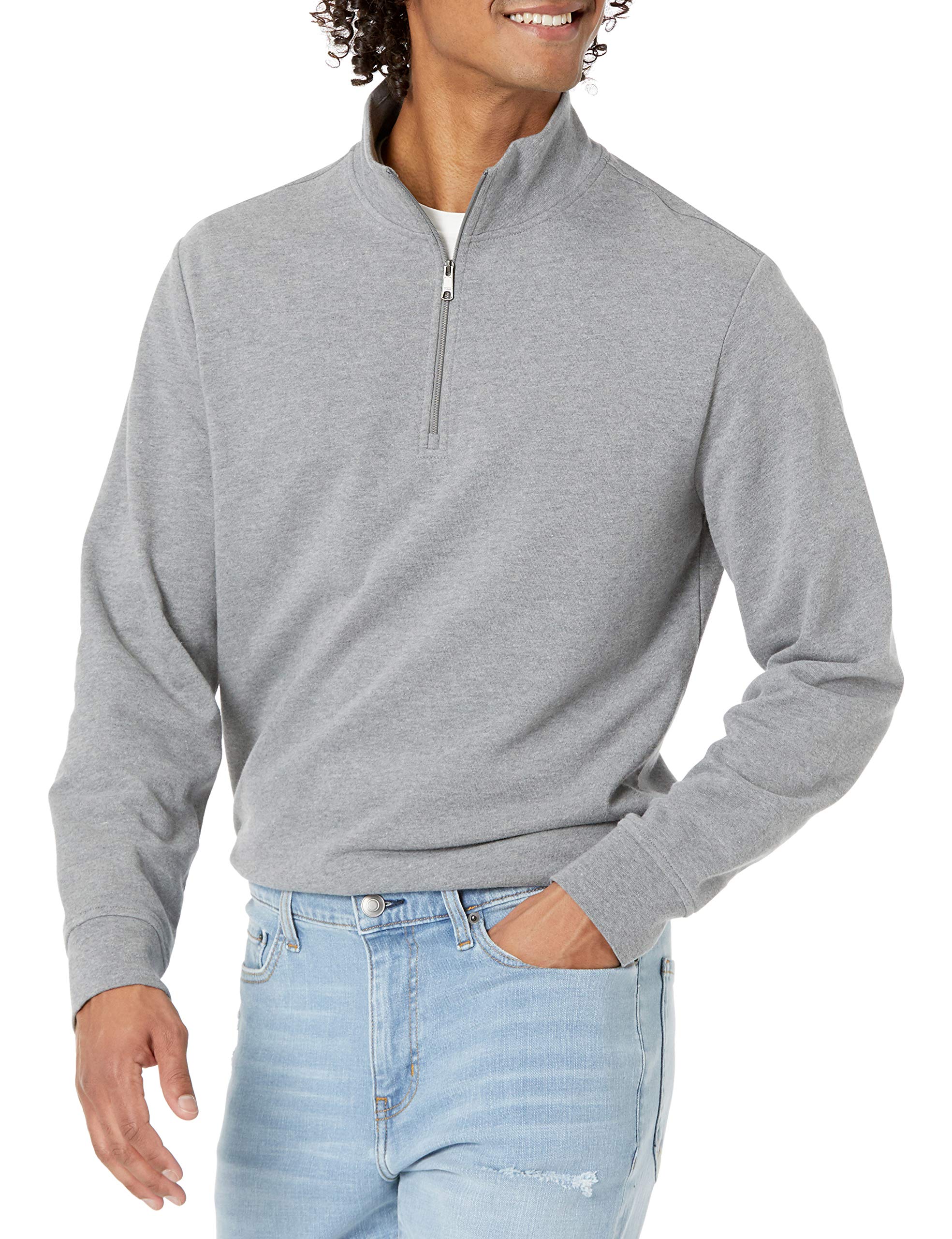Essentials Mens Lightweight French Terry QuarterZip