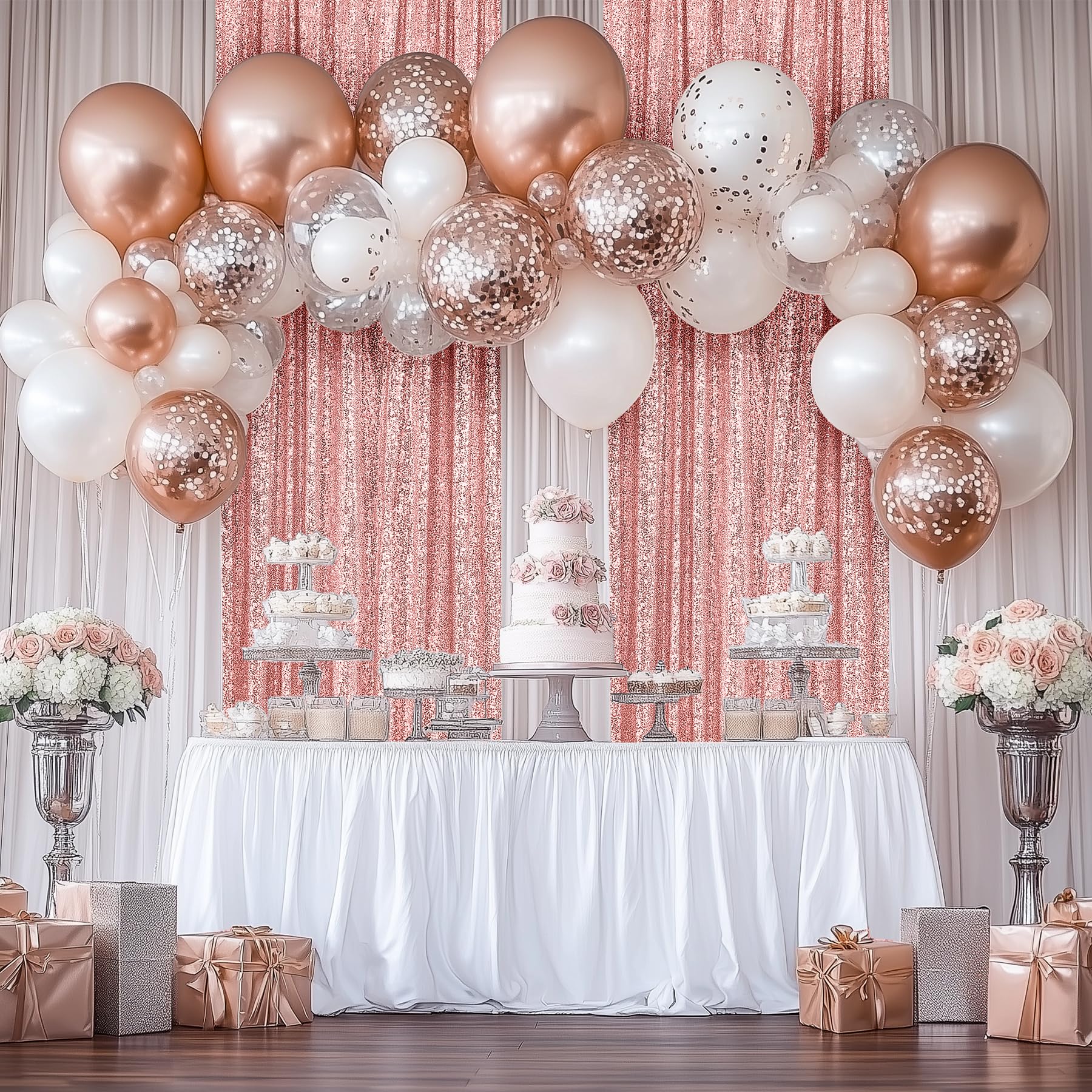 Roter Pailletten-Hintergrundvorhang – 60x240 Cm, 2-teilig, Für Foto-Hintergrund & Party-Deko