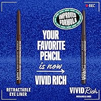 Vista 2 de NYX PROFESSIONAL MAKEUP Vivid Rich Mechanical Eye Pencil, Vivid Rich Mechanical, Creamy Retractable Eyeliner - Smokin Topaz, Brown Eyeliner 15