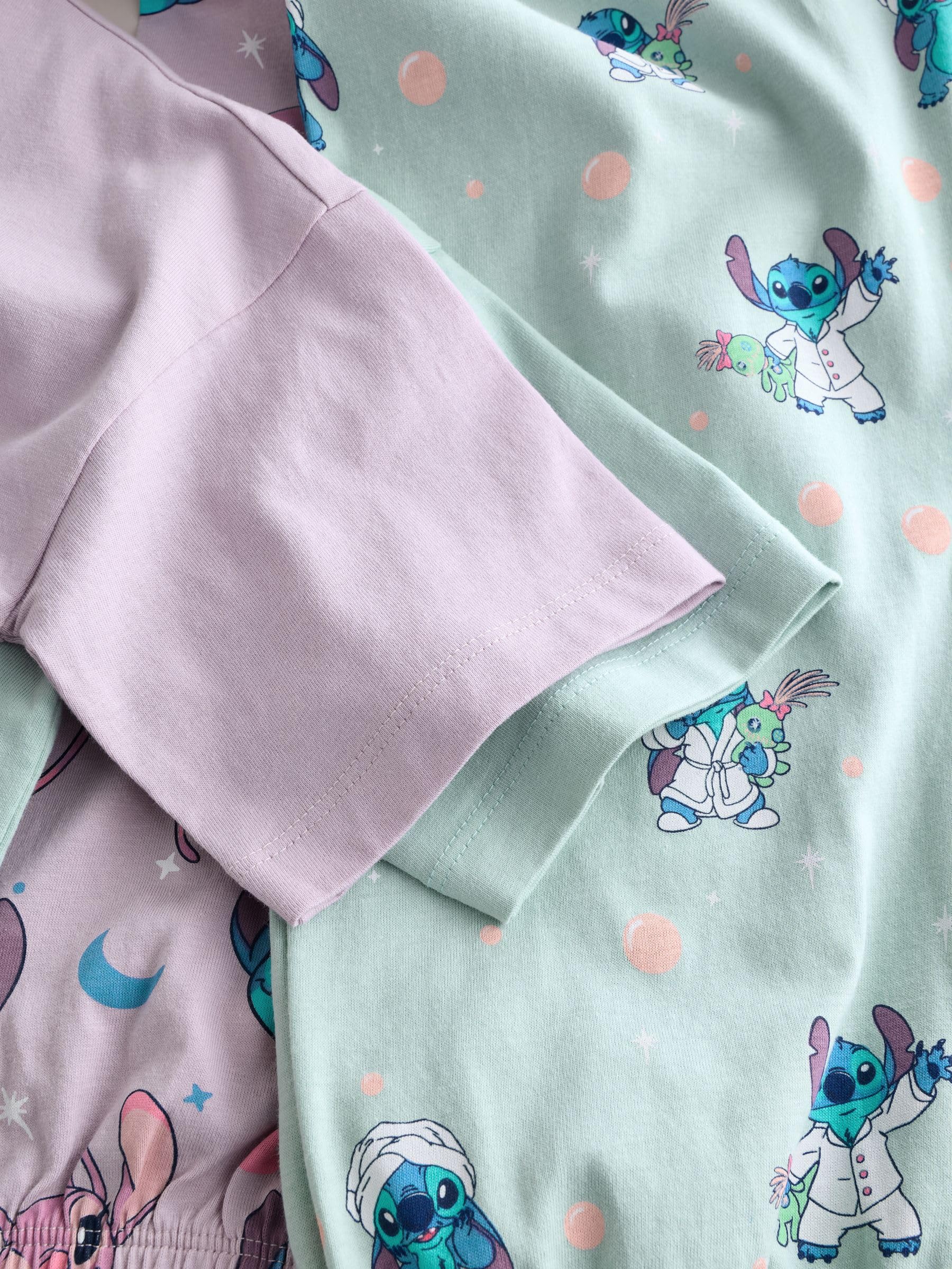 NEXT Mädchen Schlafanzug mit Jogginghose im 2er-Pack, Lilo & Stitch