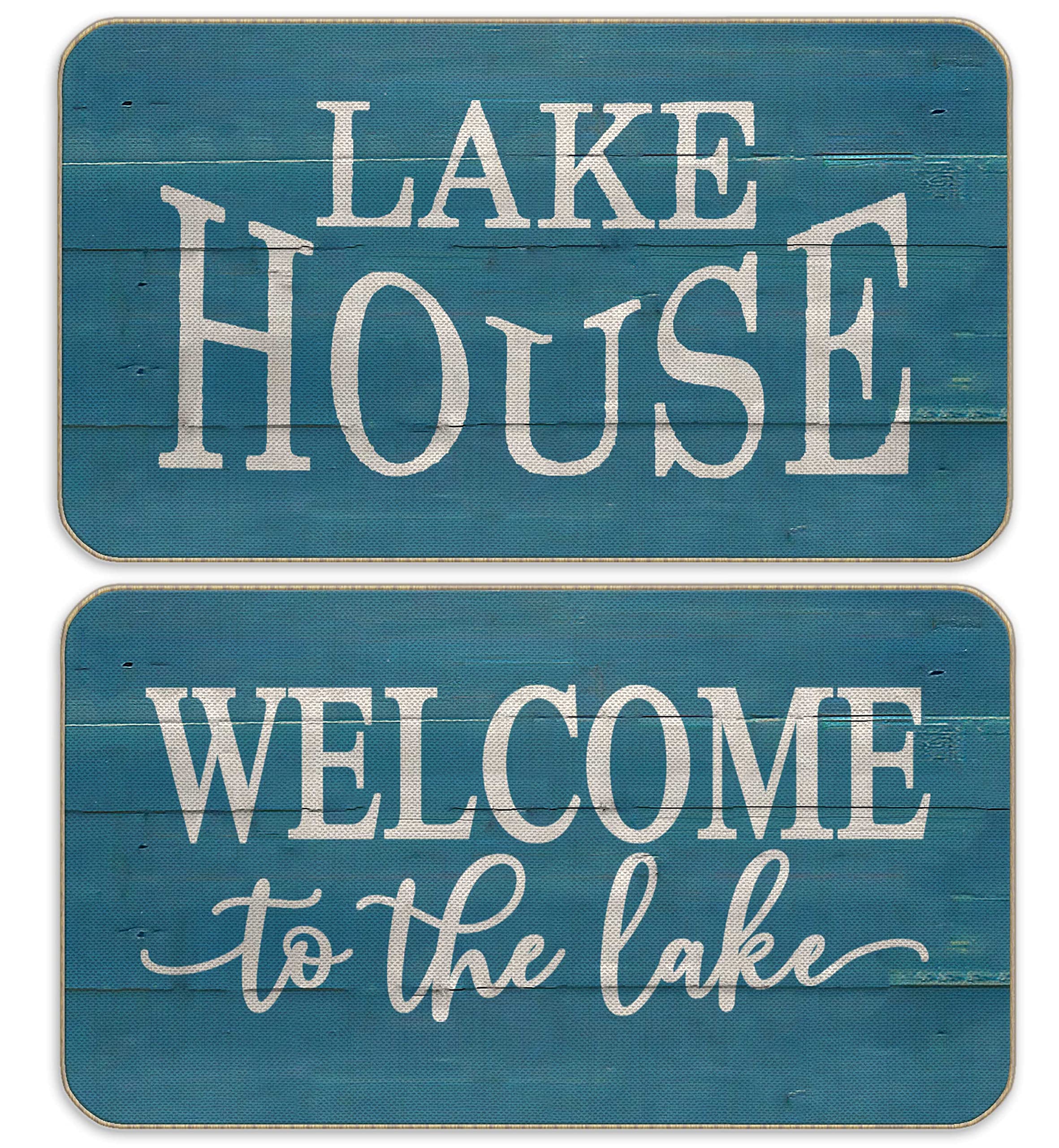 Nogrit Lake House Welcome Door Matt Lake Door Outdoor Welcome Mats for Front Door Indoor Decorations 17x30 Set of 2 Lake House Gifts