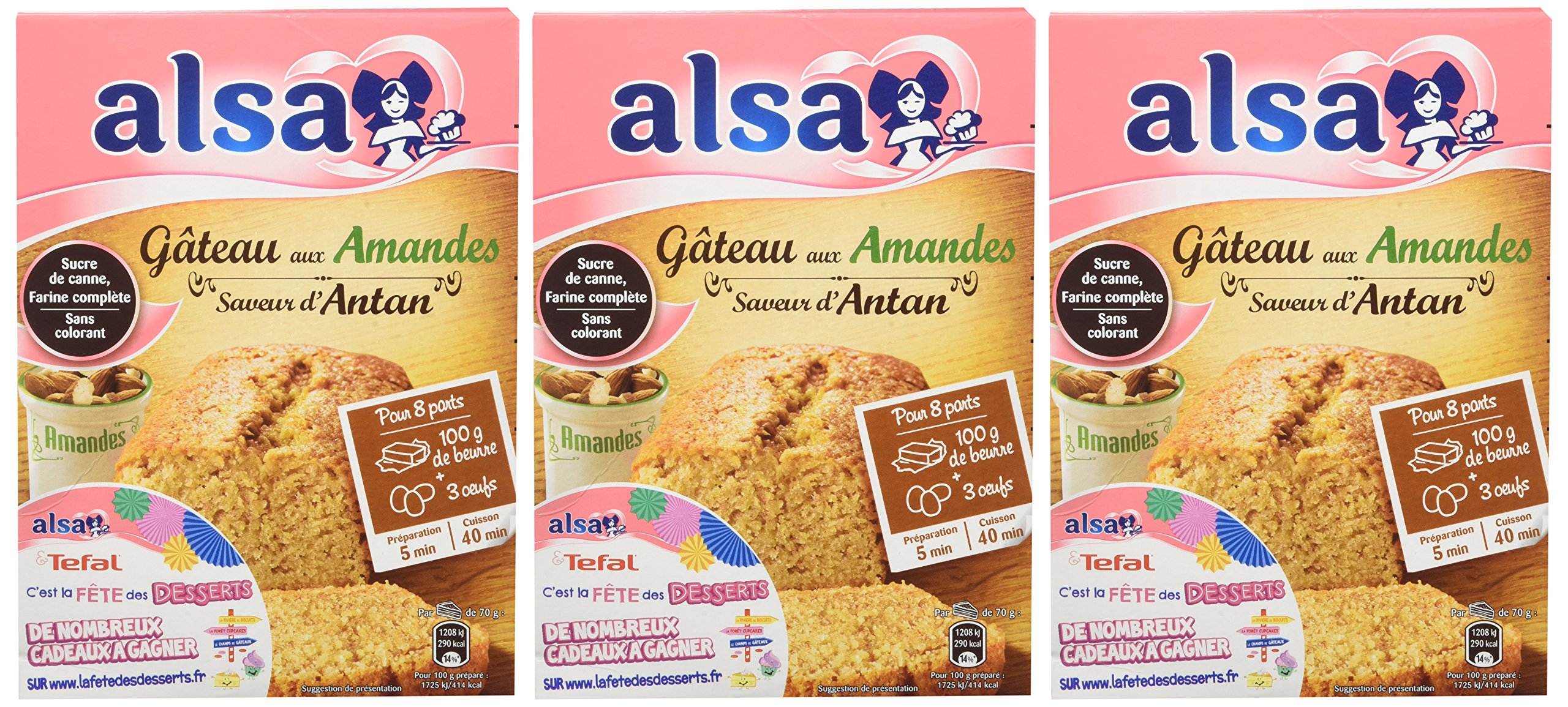 Alsa Préparation pour Gâteau Aux Amandes Saveur d'Antan 300g - Lot de 3