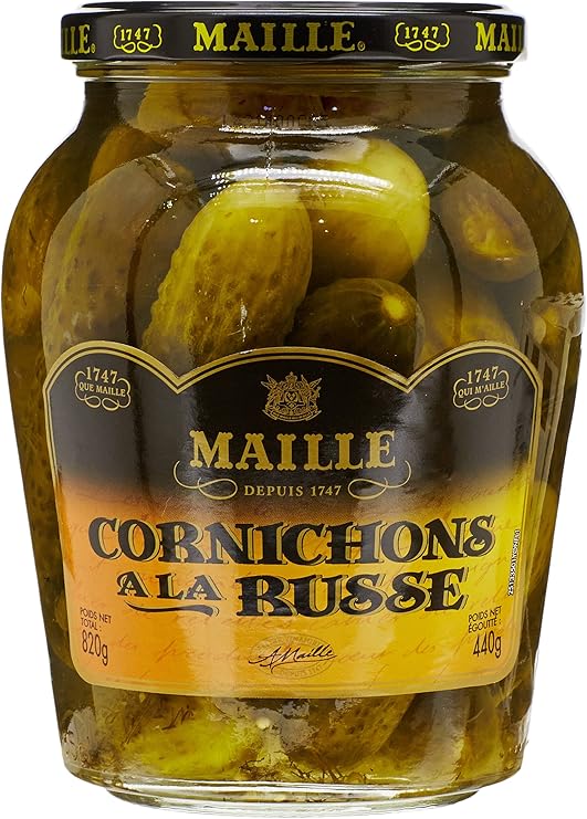 Maille Cornichons à la Russe, Le bocal de 440g net égoutté Amazon.fr