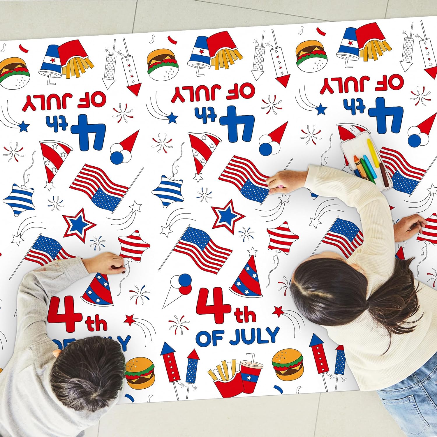 Amazon.com: 4th Of July Tablecloth,4th Of July Crafts For Kids Coloring ...