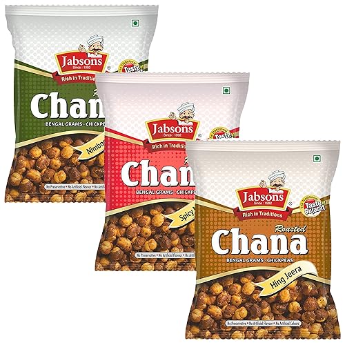 Miniatura 7 de Jabsons - Garbanzos Chana asados (paquete de 3), 5.29 oz x 3 (Hing Jeera)