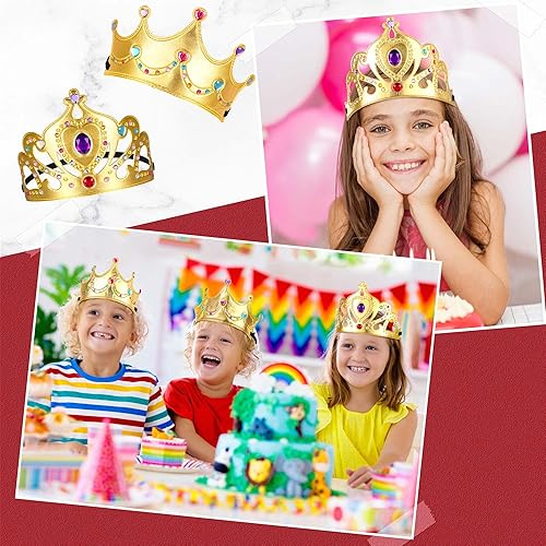 Miniatura 3 de Yaomiao 44 coronas de espuma para niños, tiaras de princesa, coronas de diamantes a granel, kits de fabricación de calcomanías para suministros de