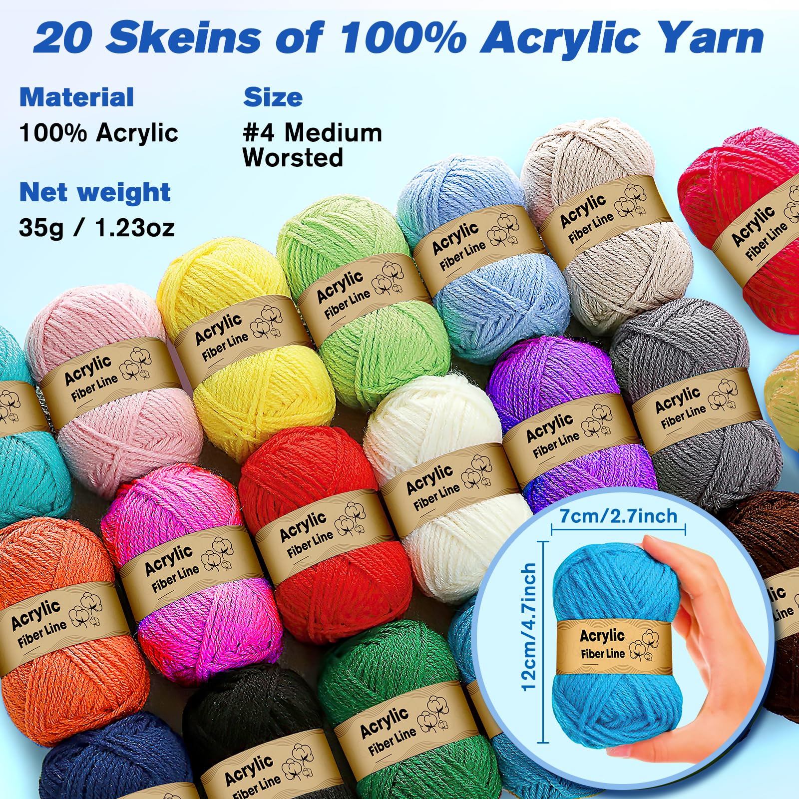 Kit De Crochet 75 Pièces Pour Débutants - 20 Fils, Crochets, Accessoires | Sac De Rangement Included