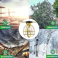 Vista 6 de LEDIARY Cadena de luces de construcción de 50 pies, 5 bombillas de 50 W, 5250 lúmenes, luces de trabajo con 5 enchufes de base media, luces