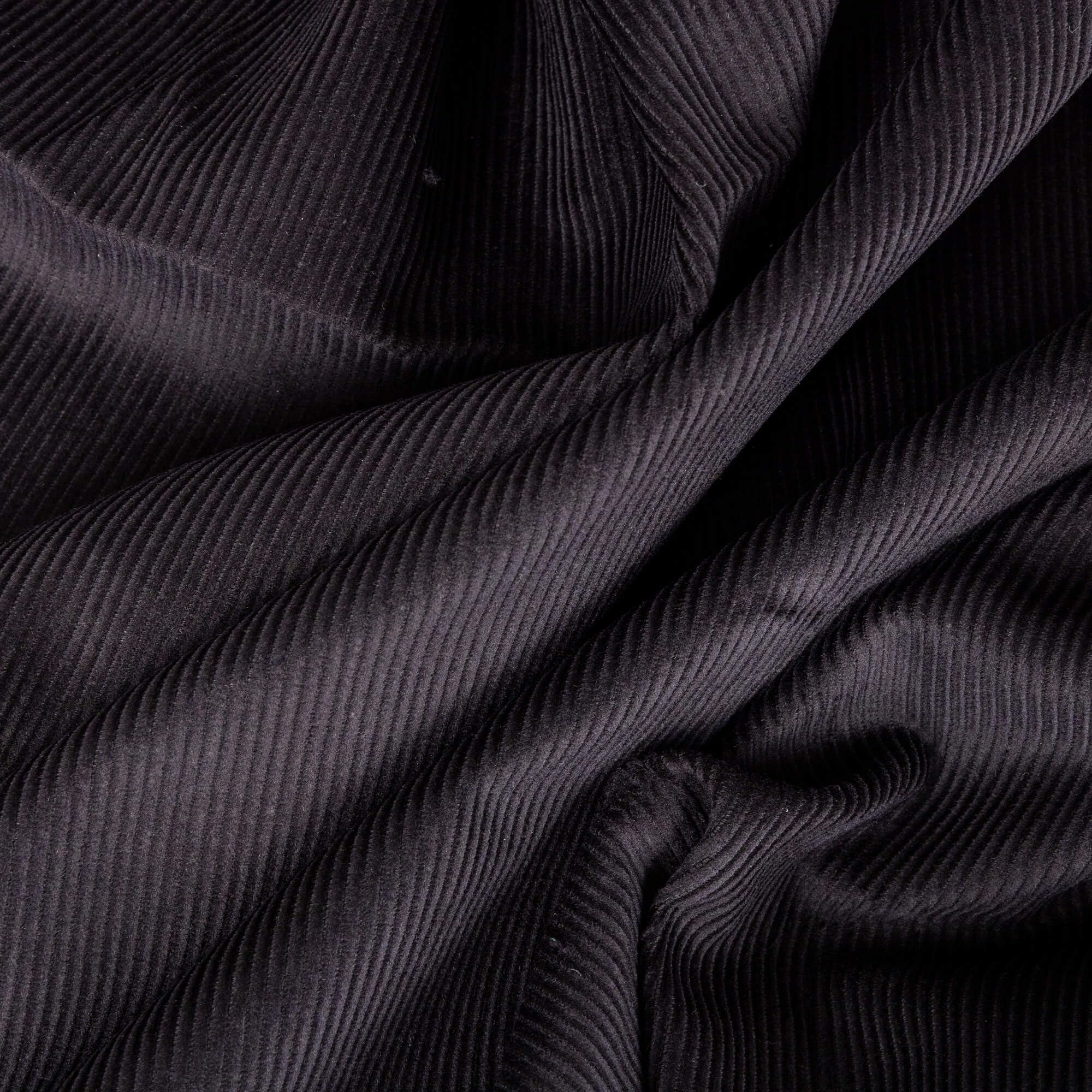 Black 11 Wale 100% Cotton Corduroy Fabric