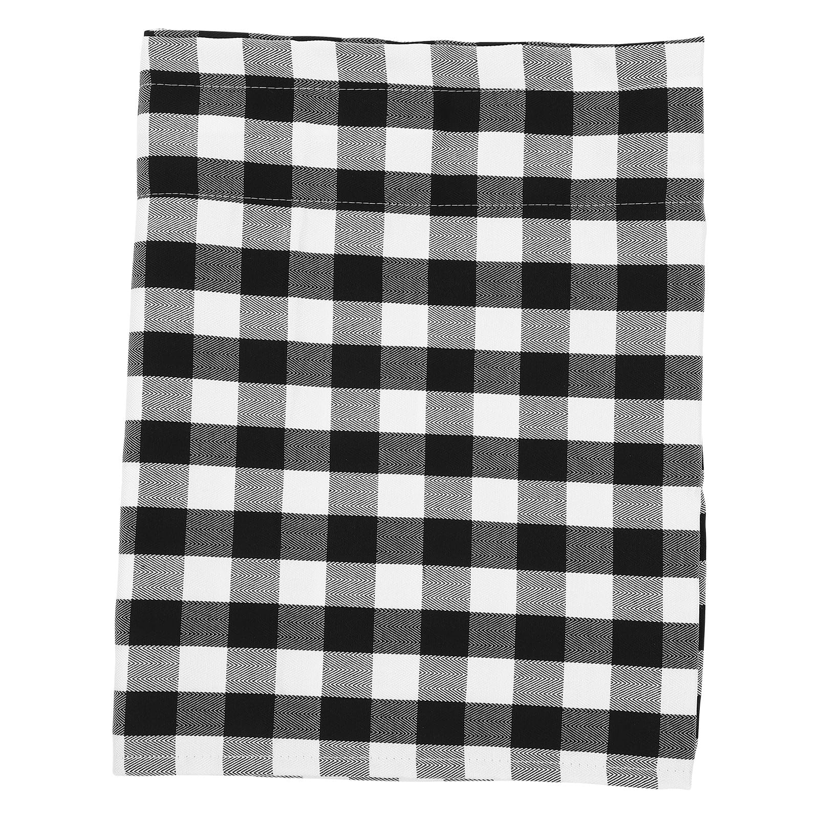 Cortina de cocina a cuadros FUOYLOO de 130 x 41 cm con cenefa negra de poliéster resistente