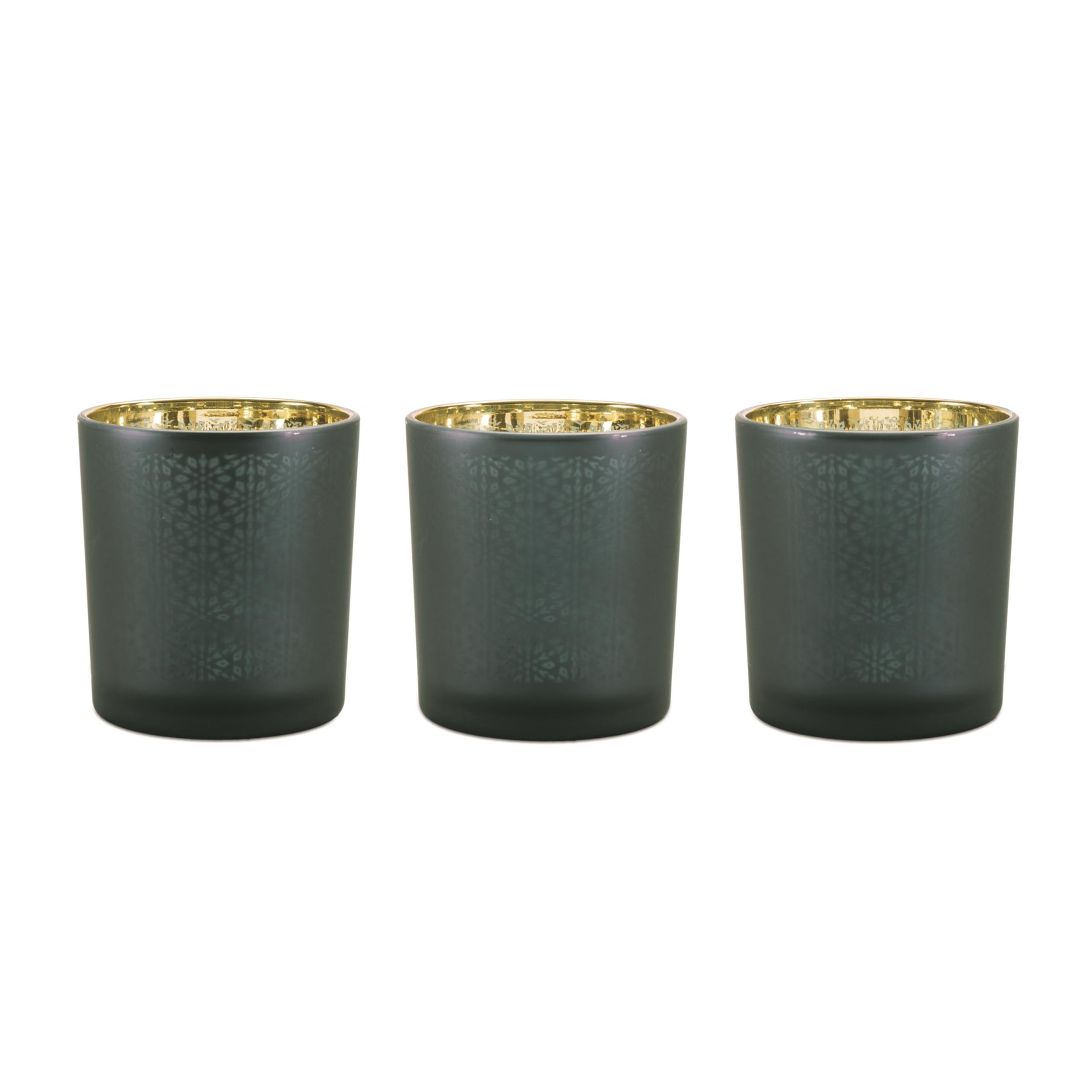 Melrose Lot de 3 photophores en verre 7 x 7,6 cm