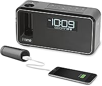 Vista 6 de iHome iKN105BC - Reloj despertador estéreo Bluetooth de doble carga con NFC alimentación extraíble