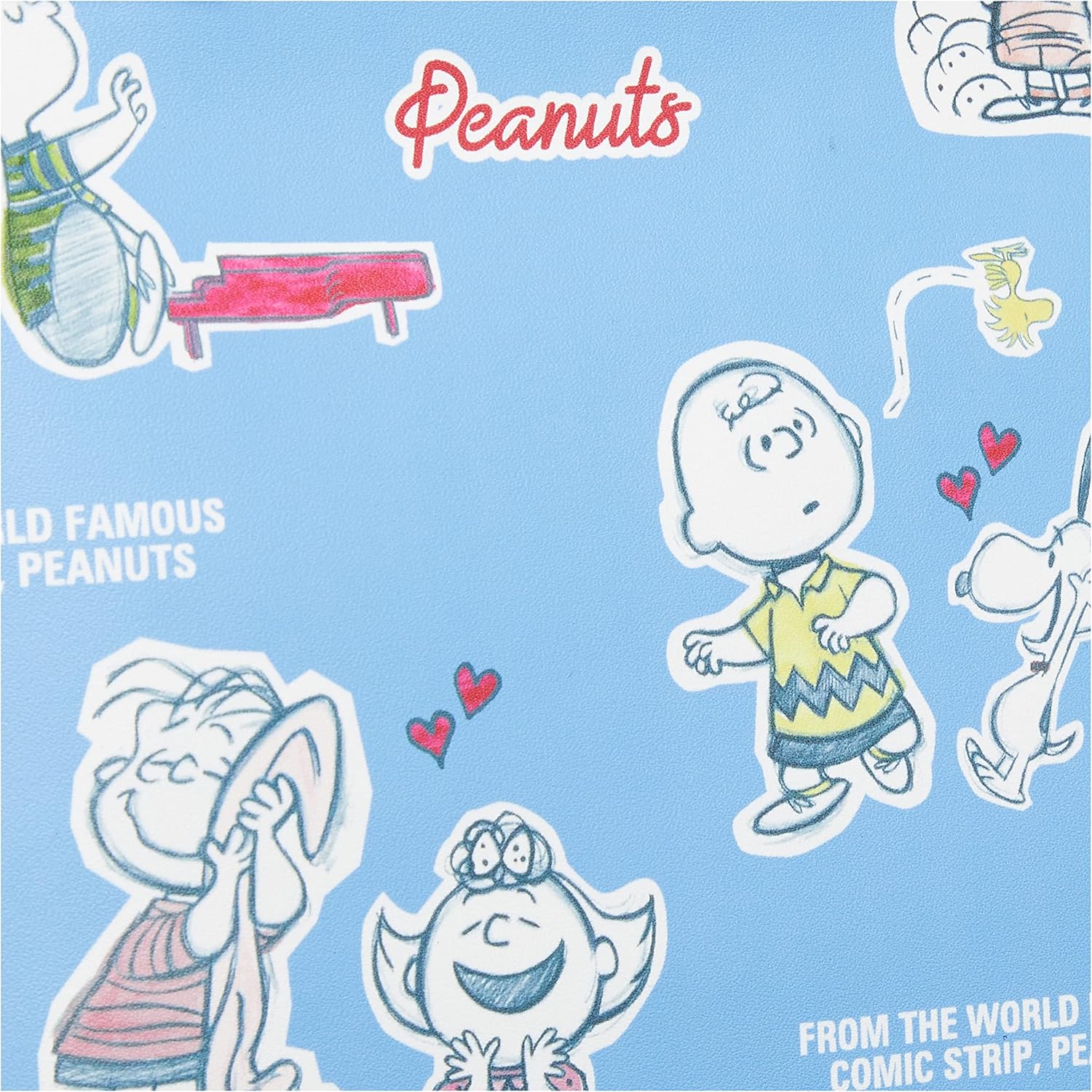 Snoopy 0305 Women's Mini Tote Bag, Tote Bag, Mini Bag, Lunch Bag, Handbag, Charlie Brown, Synthetic Leather, Faux Leather, Small, Lightweight, Blue (SPZ-2813)