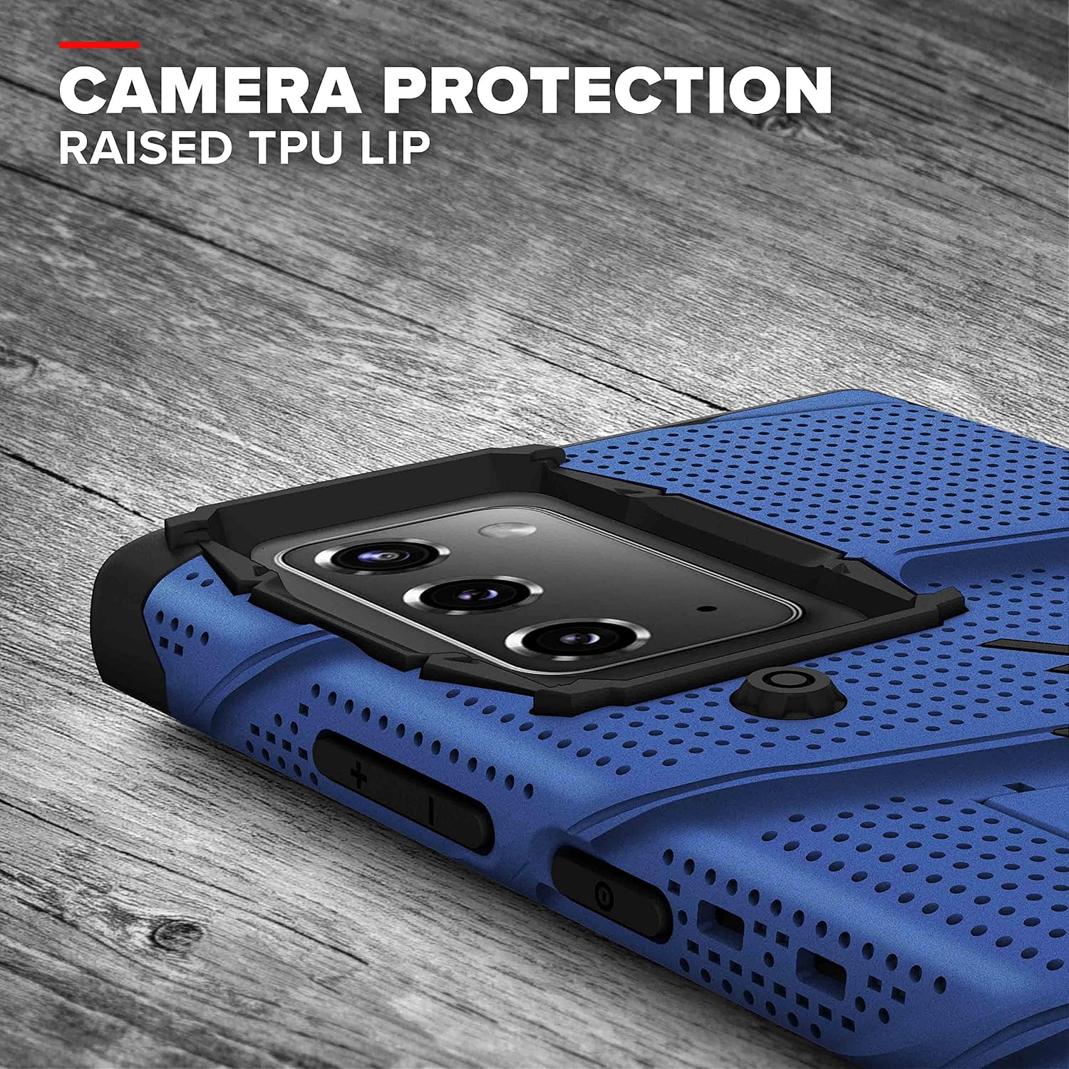 ZIZO Bolt Series for Galaxy Note 20 Case with Kickstand Holster Lanyard - Blue & Black