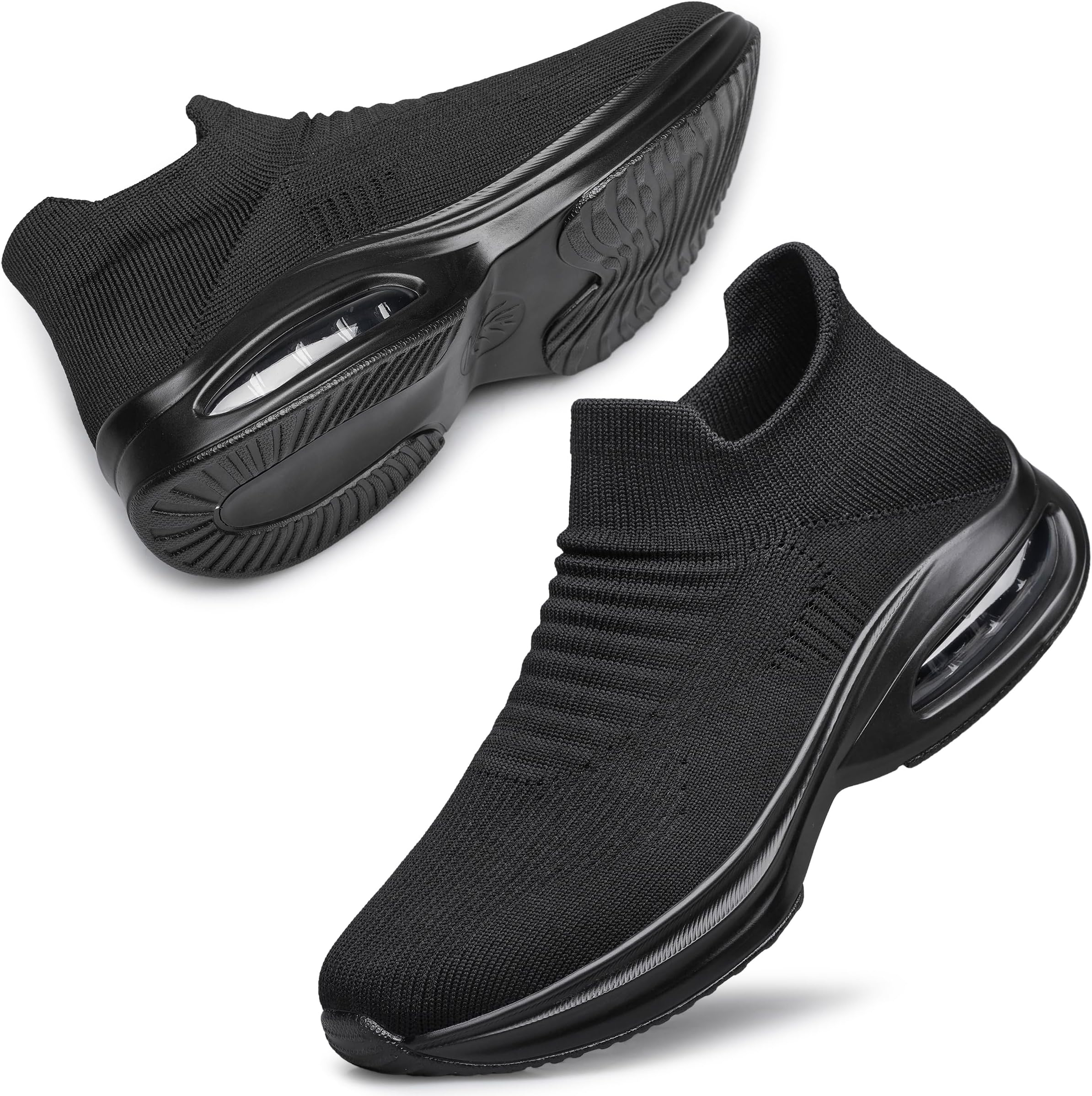 DOUSSPRTWomens Walking Shoes Sock Casual Ladies Fashion Sneakers Comfortable Slip On Air Cushion Platform