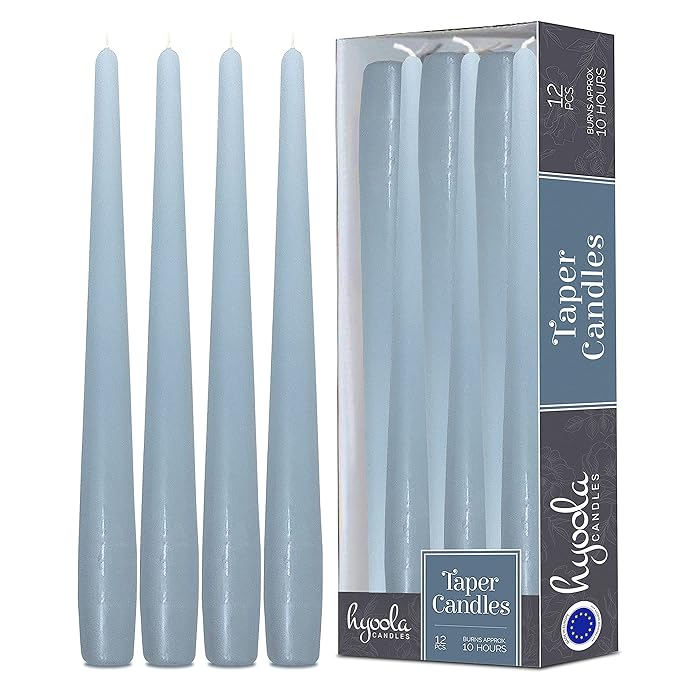 Buy Hyoola Tall Taper Candles 12 Inch Ice Blue Unscented Dripless