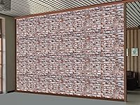 Vista 3 de Paneles de ladrillo sintético, paneles de pared 3D para interiores y exteriores, pared artificial (32 pies cuadrados/caja, rojo con blanco lavado)