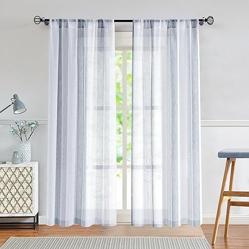 Miniatura 9 de Central Park - Cortina para ventana, transparente, a rayas