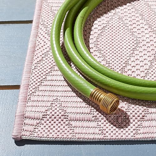 Miniatura 5 de SAFAVIEH Courtyard Collection CY8522 - Tapete para interiores y exteriores, impermeable, fácil limpieza, 4 x 5 pies 7 pulgadas, color rosa