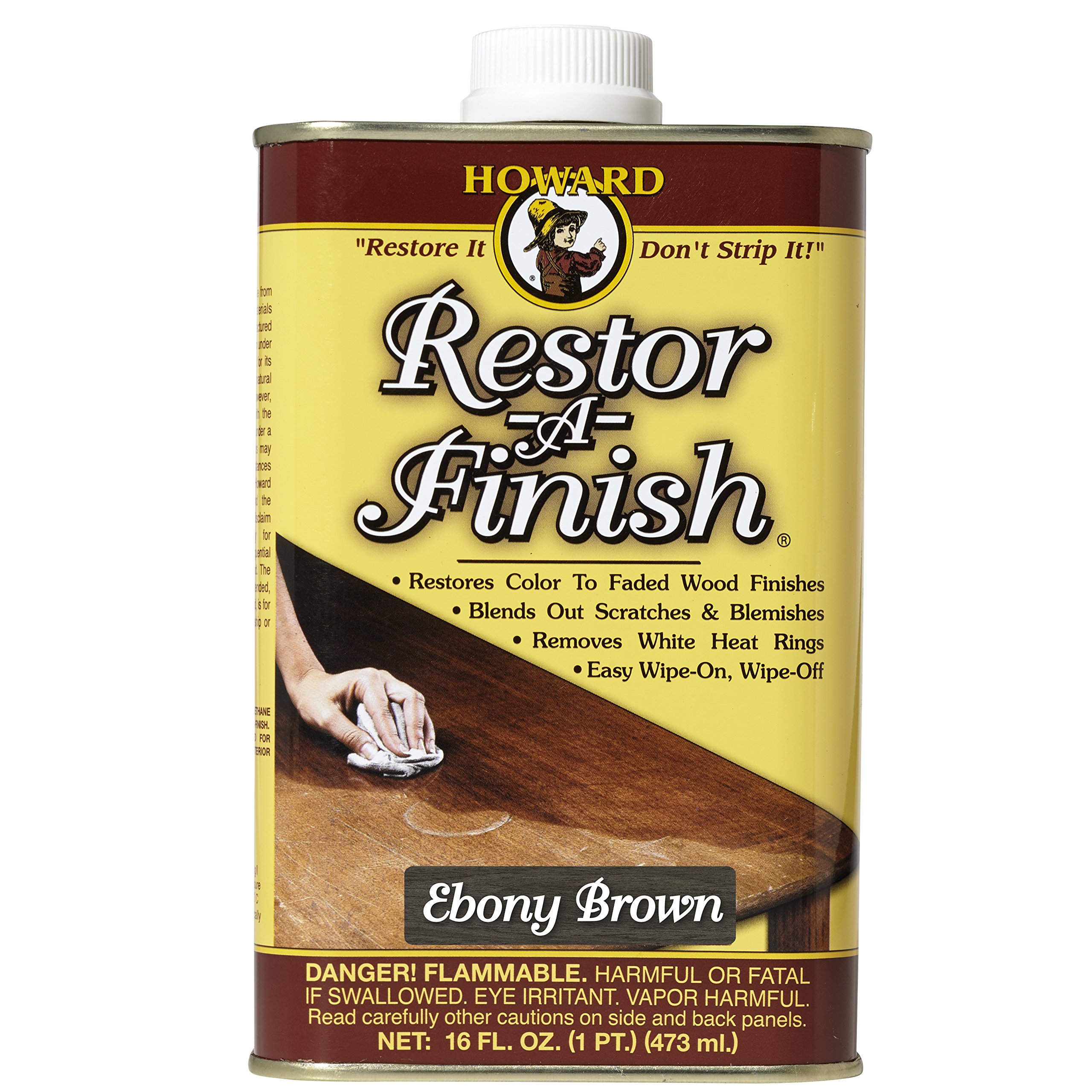 HOWARD RF8016 Restor-A-Finish, 16 oz, Ebony Brown, 16 Fl Oz: Buy Online