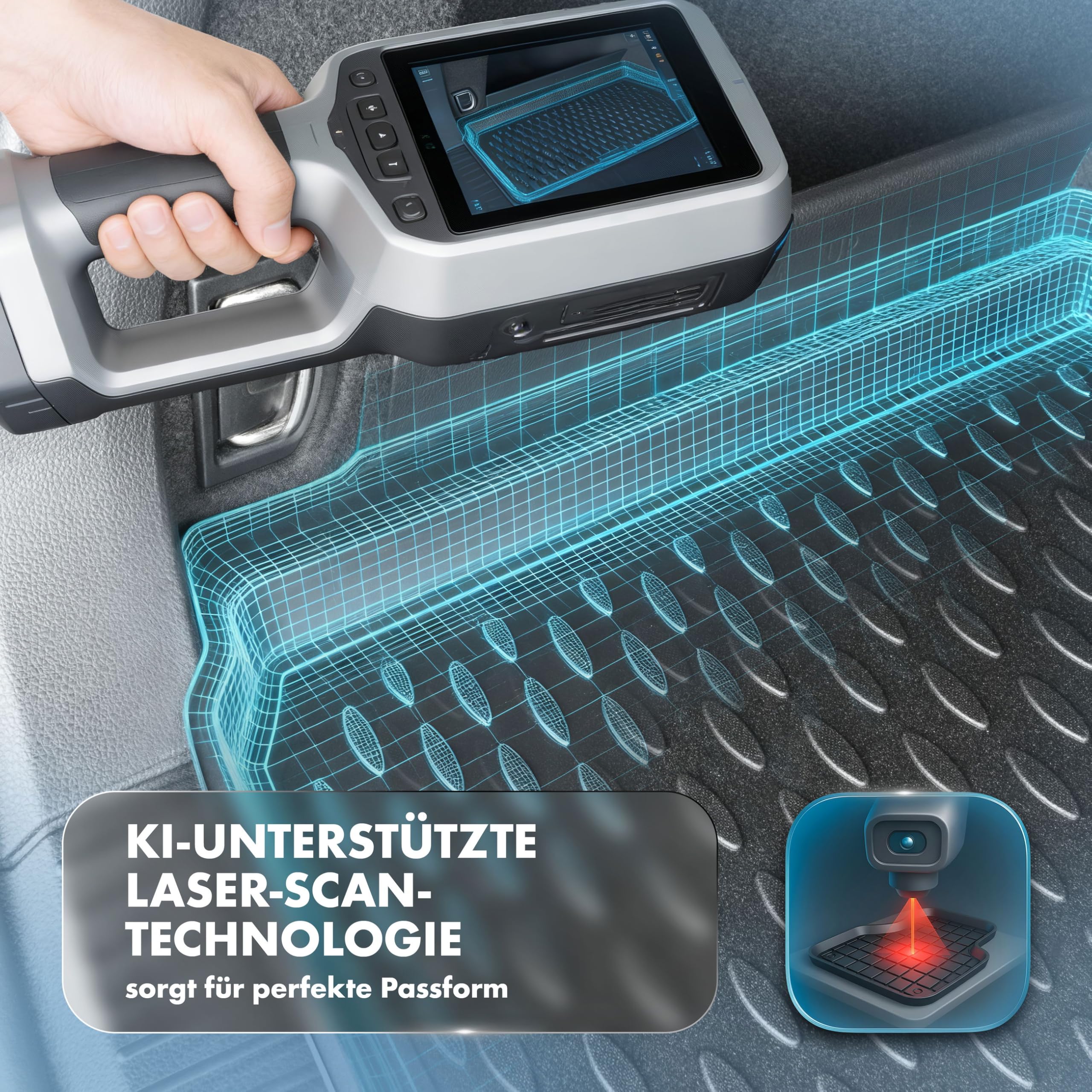 WALSER XTR Kofferraumwanne für BMW X1 (U11) 07/2022-Heute, oberer Ladeboden, 100% passgenaue Antirutschmatte Auto, Gummimatte Auto, Kofferraum Schutzmatte, Auto Gummimatten