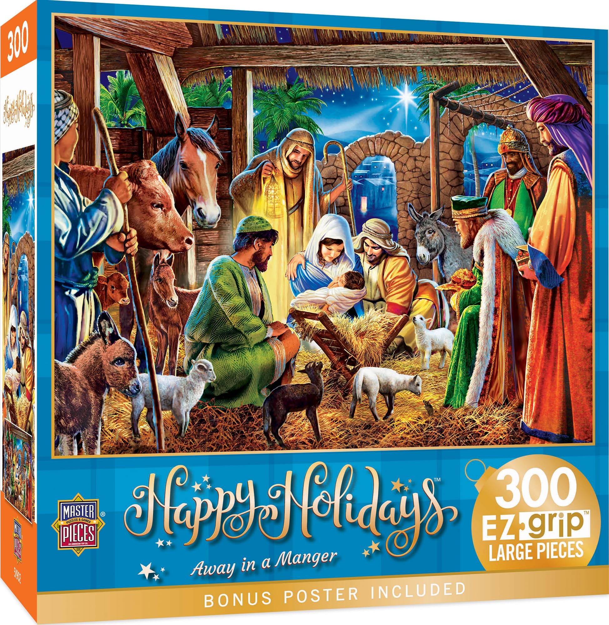 300 Piece EZ Grip Christmas Jigsaw Puzzle - Away in a Manger - 18"x24"