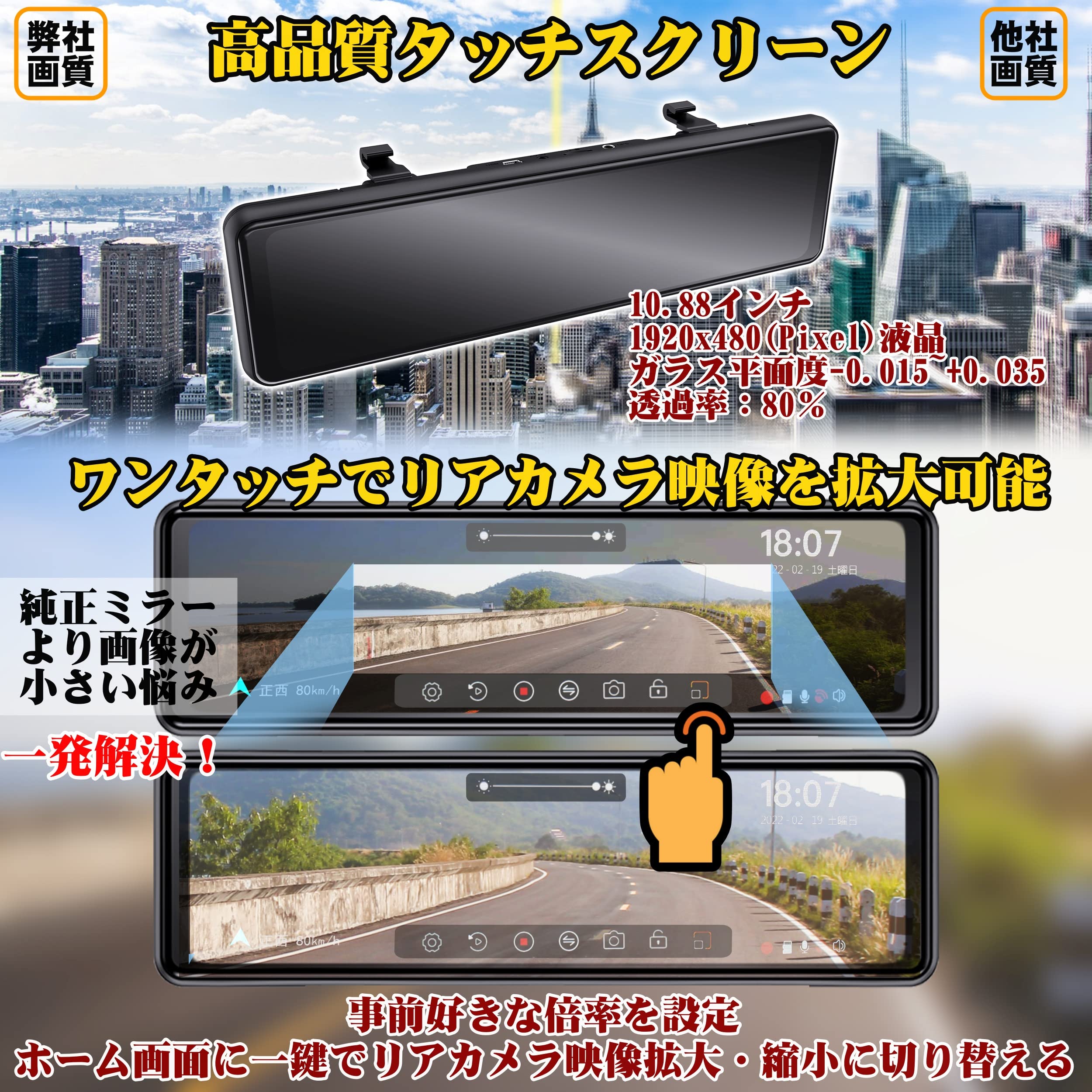 ドライブレコーダー前後カメラ型式 ソニーIMX335デジタルインナー