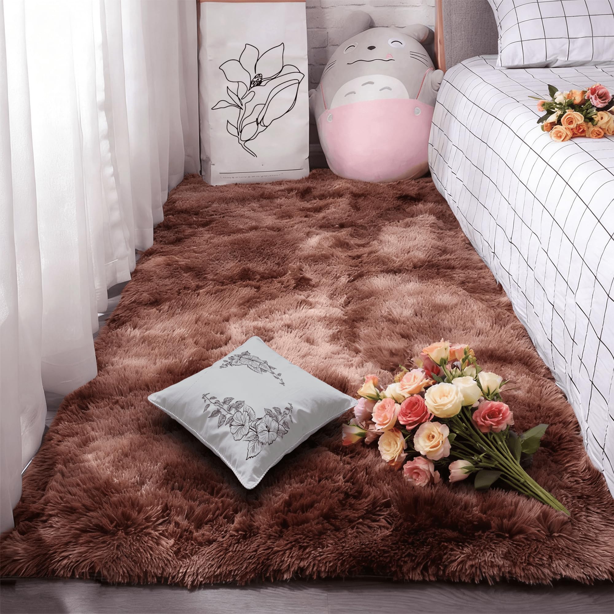 Fluffy Shaggy Tapijt Modern 60 x 220 cm Antislip