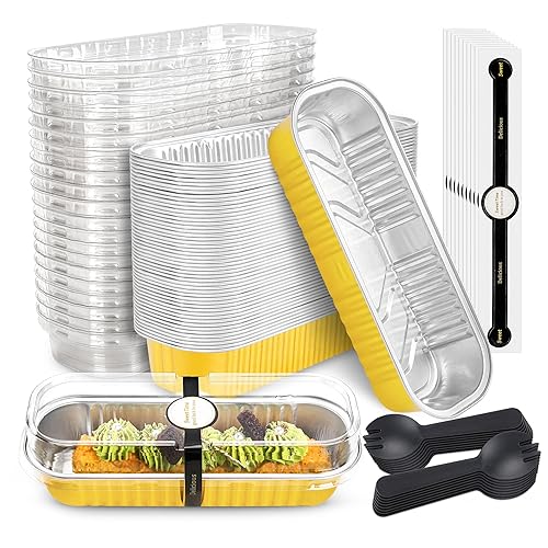 NPLUX 50 Pack Mini Cake Pans with Lids and Spoons