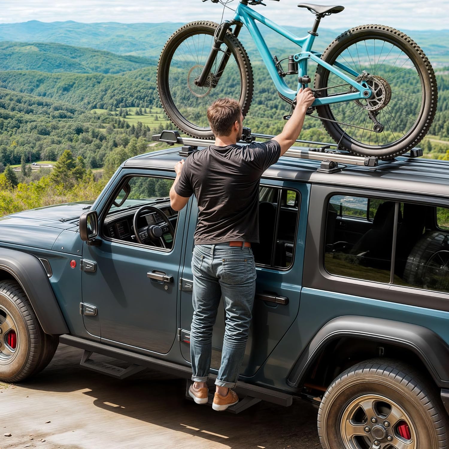 OEDRO Running Boards Compatible with 2018-2026 Jeep Wrangler JL JLU Unlimited 4 Doors, Drop Down Side Steps Rails, Black Steel Nerf Bars